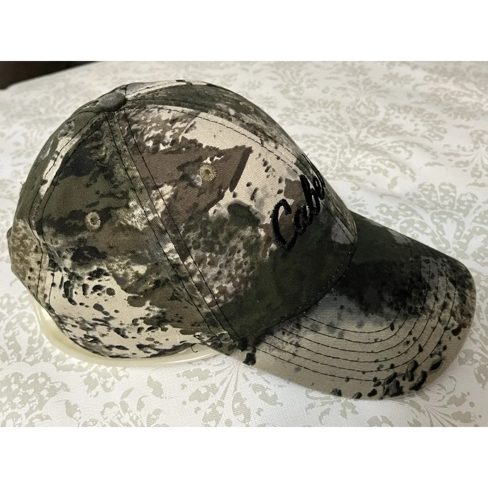 Cabelas SnapBack Hat Baseball Cap Cotton‎ Men's OSFM Camo Solid Back One Size